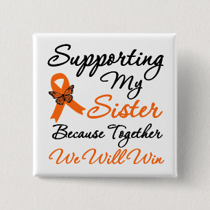 Leukemie Mijn zuster ondersteunen Vierkante Button 5,1 Cm