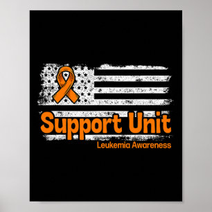 Leukemie ondersteunende eenheid vlag Bloedkanker L Poster