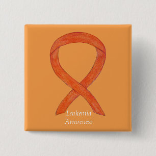 Leukemie Oranje bewustwording, lint aangepaste kun Vierkante Button 5,1 Cm