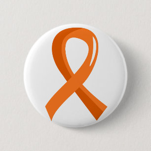 Leukemie Oranje lint 3 Ronde Button 5,7 Cm