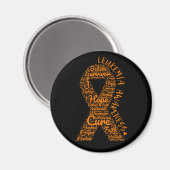 Leukemie Oranje lintje met positief Magneet (Voorkant / Achterkant)