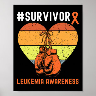 Leukemie Overlevende bloed Kanker Aandacht Retro Poster