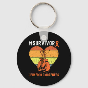Leukemie Overlevende bloed Kanker Aandacht Retro Sleutelhanger