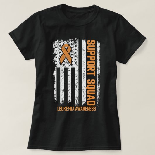 Leukemie Overlevende Flag Support Squad Leukemie C T-shirt (Design voorkant)