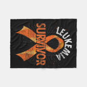 Leukemie overlevende Oranje lintkanker Leukemie Aw Fleece Deken (Voorkant (Horizontaal))