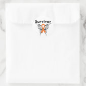 Leukemie Survivor Tribal Butterfly Ronde Sticker (Tas)