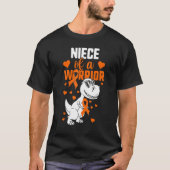 Leukemie Tante Oom Meisjes Nichtje Van Een Krijger T-shirt (Voorkant)