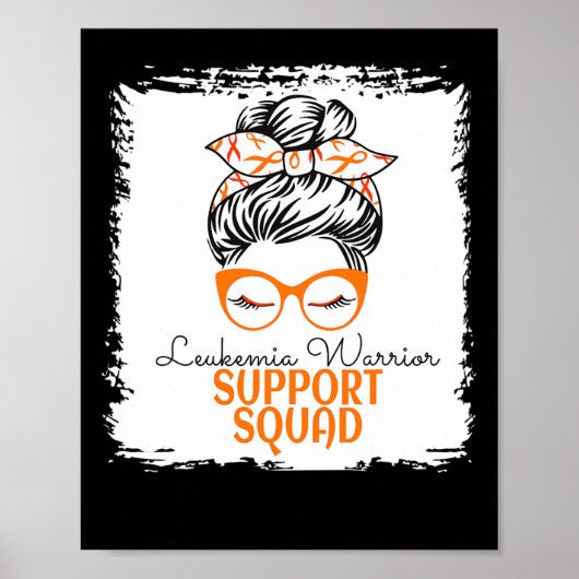 Leukemie Warrior Awareness Support Message Bun for Poster (Voorkant)