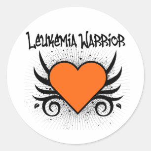 Leukemie Warrior Heart Ronde Sticker