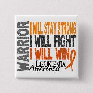 Leukemie Warrior Vierkante Button 5,1 Cm