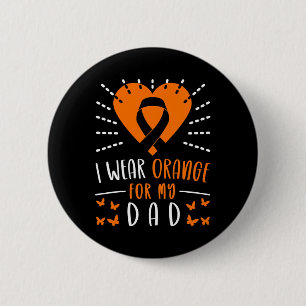 Leukemiebewustzijn Ik draag oranje voor mijn vader Ronde Button 5,7 Cm
