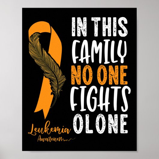 Leukemiebewustzijn Oranje lintkankeroverlevende Poster (Voorkant)