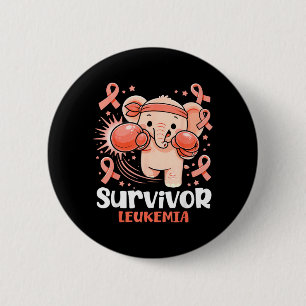 Leukemiebewustzijn overlevende olifant Cute Boxing Ronde Button 5,7 Cm