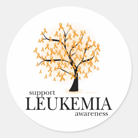 Leukemieboom Ronde Sticker (Voorkant)