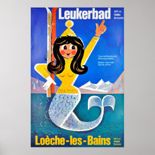 Leukerbad, Station thermale Poster