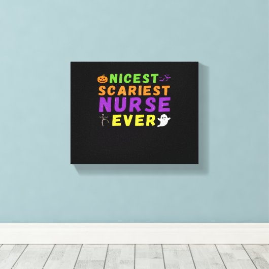 Leukste engste verpleegster ooit grappige Hallowee Canvas Afdruk (Insitu (Houten vloer))