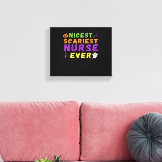 Leukste engste verpleegster ooit grappige Hallowee Canvas Afdruk (Insitu (Woonkamer))