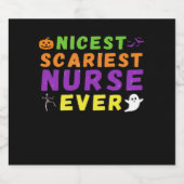 Leukste engste verpleegster ooit grappige Hallowee Sparkling Wijnetiket (Enkel label)