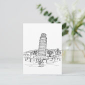 leuningtoren van pisa briefkaart (Staand voorkant)