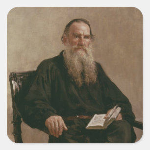 Lev Tolstoy 1887 Vierkante Sticker