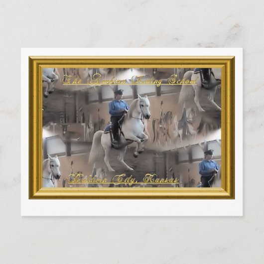 Levade avec carte postale du cavalier (Devant)