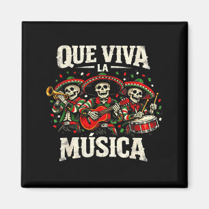 Leve de muziek cinco de mayo skelet mariachi magneet