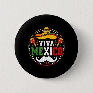 Leve Mexico Hoed Maracas Snavel Feest Ronde Button 5,7 Cm