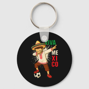 Leve Mexico Mexicaanse voetbaljongen dabbing ponch Sleutelhanger