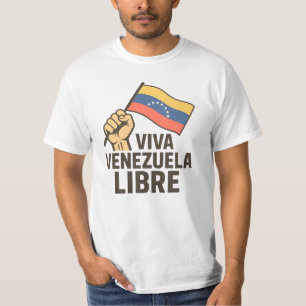 Leve Venezuela Vrije Vuist Vlag Protest Vintage T- T-shirt