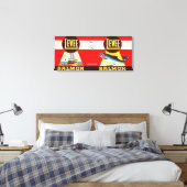 Levee Brand Salmon Label- Seattle, WA Canvas Afdruk (Insitu (Slaapkamer))
