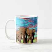 Levée de soleil de l'éléphant Opal, Mug de café (Gauche)