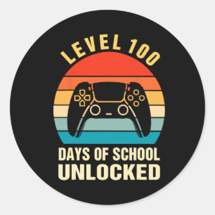 Level 100-dagen game-spel zonder vergrendeling op ronde sticker