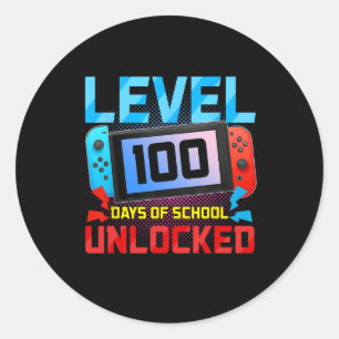 Level 100-dagen game-spel zonder vergrendeling op ronde sticker
