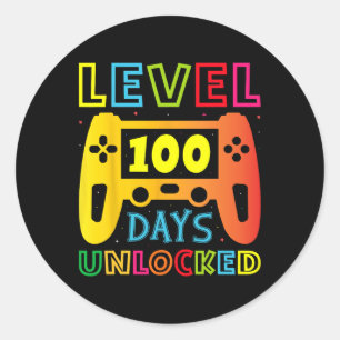 Level 100-dagen game-spel zonder vergrendeling op  ronde sticker