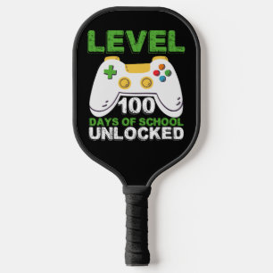 Level 100 Dagen School Ontgrendeld Gamer Videospel Pickleball Paddle
