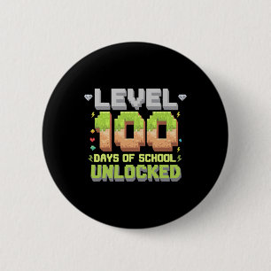 Level 100 dagen school ontgrendeld gaming pixel 10 ronde button 5,7 cm