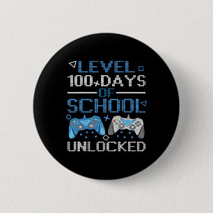 Level 100 Days of School Complete Game Controller Ronde Button 5,7 Cm