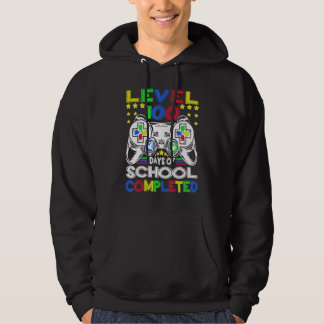 Level 100 Days Of School Completed 100th Day Gamer Hoodie
