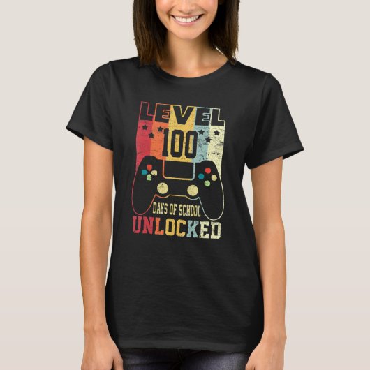 Level 100 Days Of School Unlocked 100th Day Studen T-shirt (Voorkant)