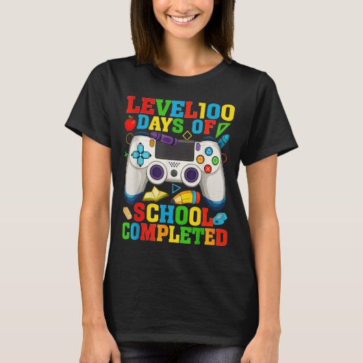 Level 100 Days Of School Unlocked Boys 100th Day O T-shirt (Voorkant)