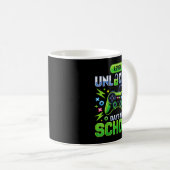 Level 100 Days Of School Unlocked Funny Video Game Koffiemok (Voorkant rechts)