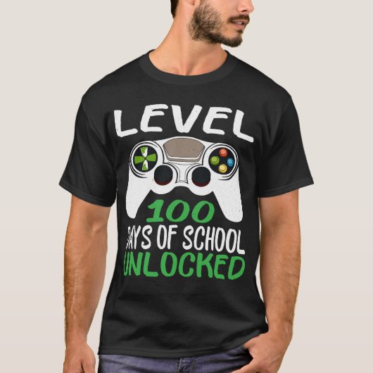 Level 100 Days Of School Unlocked T-Shirt (Devant)