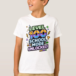 Level 100 Schoolmodus Ontgrendeld 100ste Dag van S T-shirt