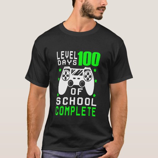 Level 100th Day Unlocked Gamepad Happy 100 Days of T-shirt (Voorkant)