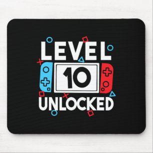 Level 10 Ontgrendeld Gamer 10e Verjaardag Videospe Muismat