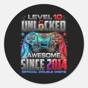 Level 10 Ontgrendeld Geweldig Sinds 2014 10e Verja Ronde Sticker