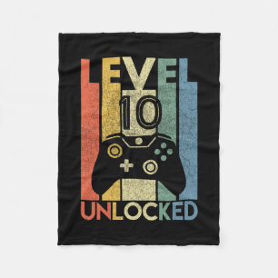 Level 10 Ontgrendeld Shirt Funny Video Gamer 10e V Fleece Deken