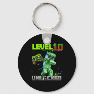 Level 10 Ontgrendeld - Verjaardagsjongen Pixel Gam Sleutelhanger