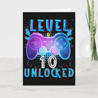 Level 10 Ontgrendeld Videospel 10e Verjaardag Game Kaart