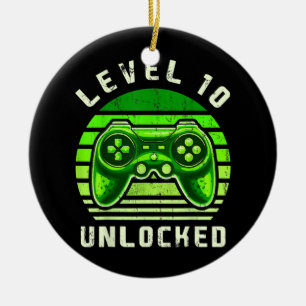 Level 10 Ontgrendeld Videospel 10e Verjaardag Game Keramisch Ornament